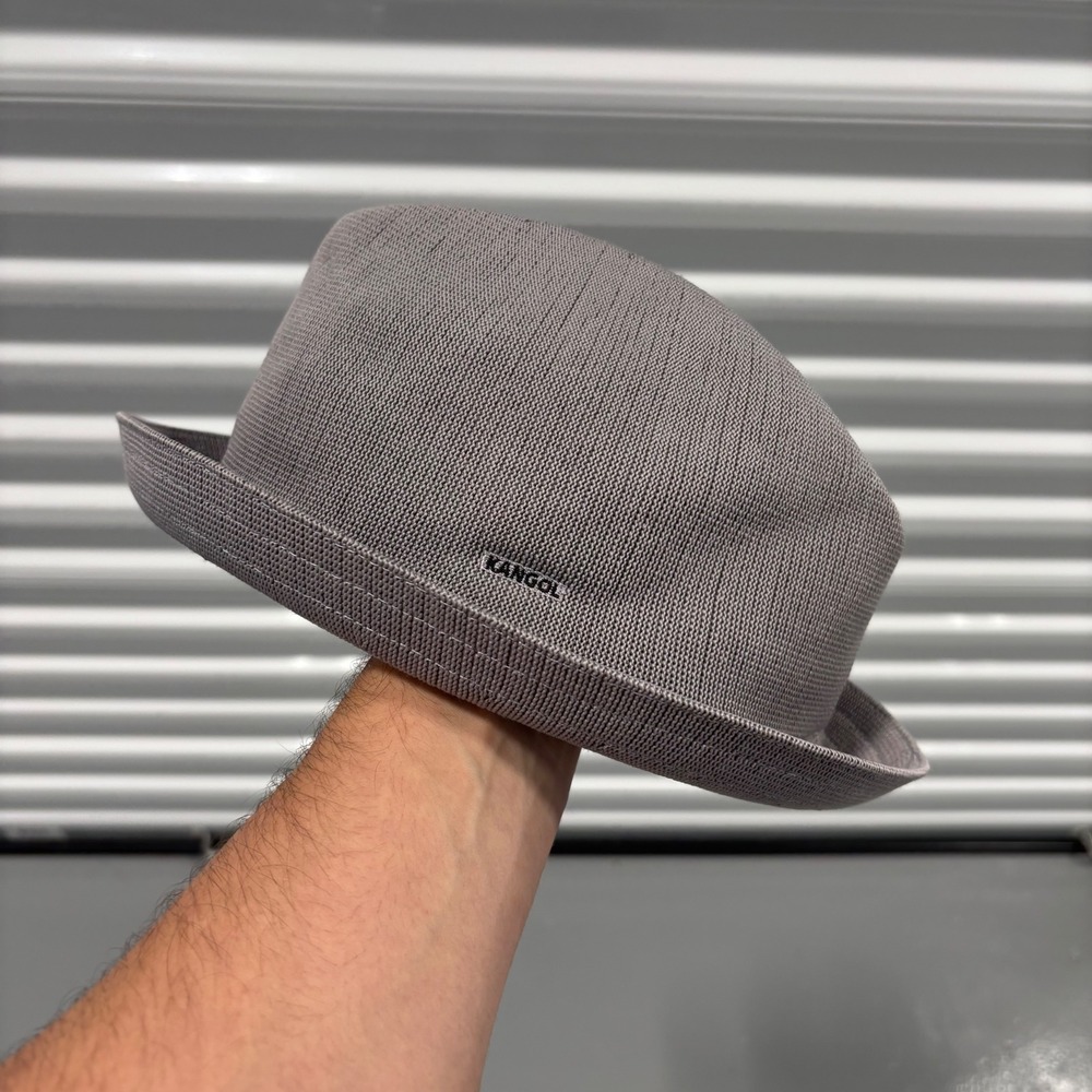 Kangol Tropic Player Fedora Grey Knit Trilby Hat XL Mens